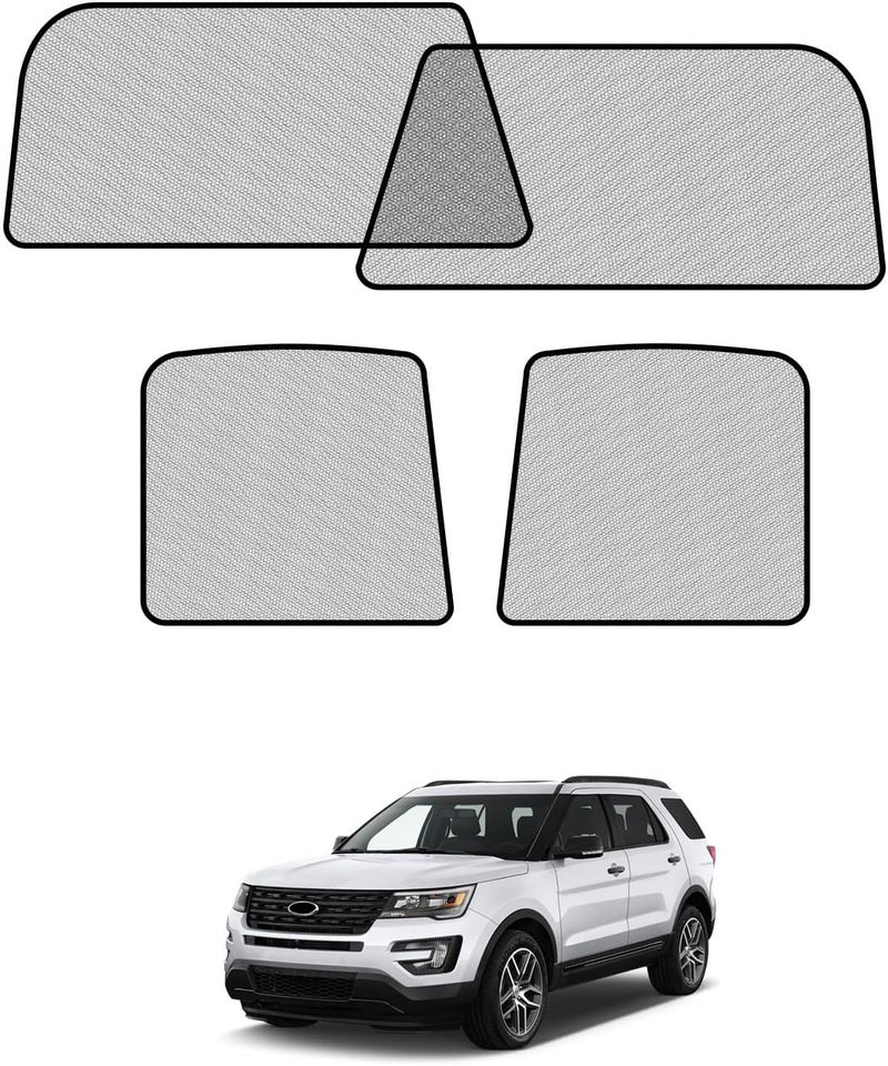 RSACET Car Window Shades for Ford-Explorer(2011-2019),4 Pack Car Window Cover for Baby Sun Shade Blocker Breathable Mesh,Reduce UV Rays & Heat Insulation Privacy Protection for Camping, Travel, Sleep - Image 1